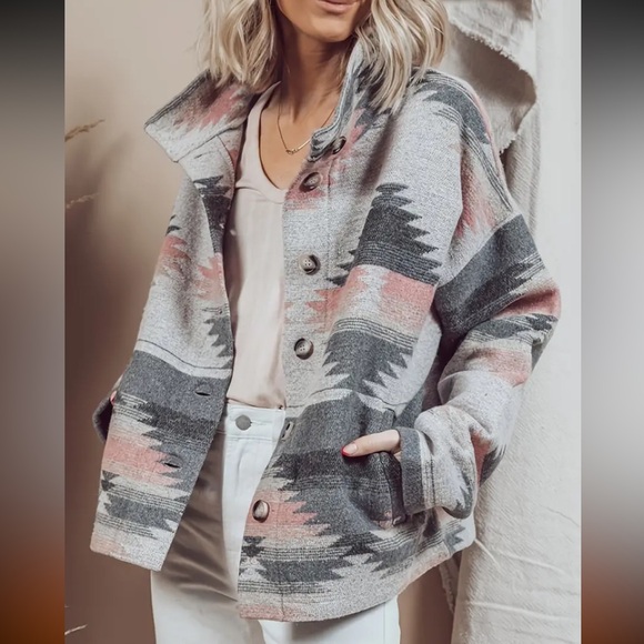 🌵Aztec/Tribal Pattern Western Jacket - Timeless Vintage Long Sleeve Jacket - Picture 13 of 13